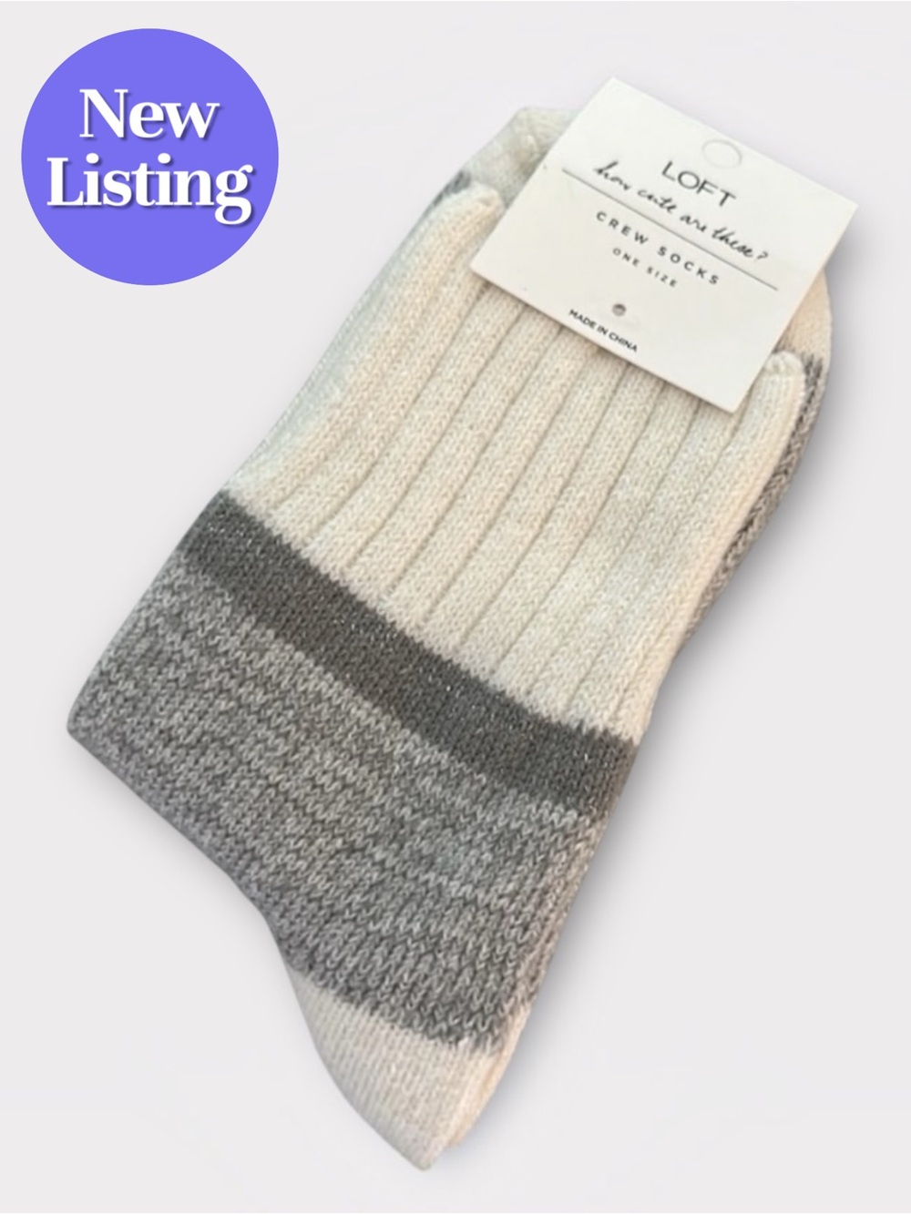 🍁🆕 LOFT “how cute are these” Crew Socks. One Size. NWT.